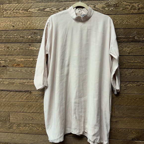 COS Collection of Style Minimalist Oversized Mock Neck Dress – Blush Beige - Picture 2 of 6